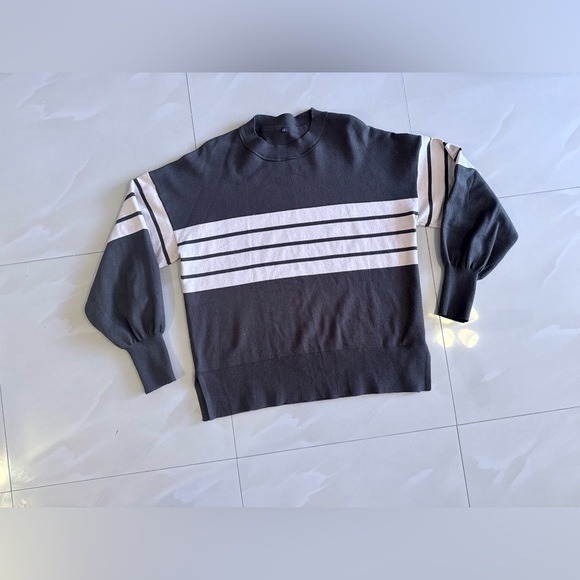 Black and White Women's Sweater Cardigan - Picture 7 of 8